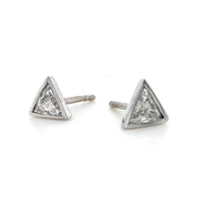 Load image into Gallery viewer, 18ct White Gold, 0.65ct Trillion Cut Diamond Stud Earrings
