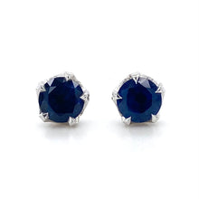 Load image into Gallery viewer, 18ct White Gold, 1.85ct Blue Sapphire Stud Earrings
