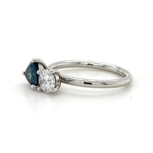 Load image into Gallery viewer, Platinum, 0.82ct Sapphire &amp; 0.50ct Diamond Toi et Moi Ring
