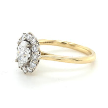 Load image into Gallery viewer, 18ct White &amp; Yellow Gold, 1.17ct E/G SI1 Diamond Cluster Ring
