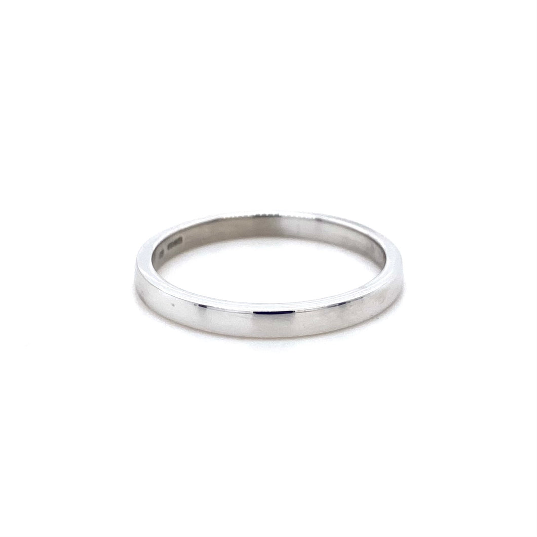 18ct White Gold, 2mm Soft Court Wedding Ring