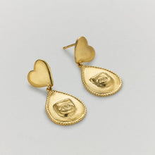 Load image into Gallery viewer, Bewitched Heart Stud Earrings with Eye Teardrop
