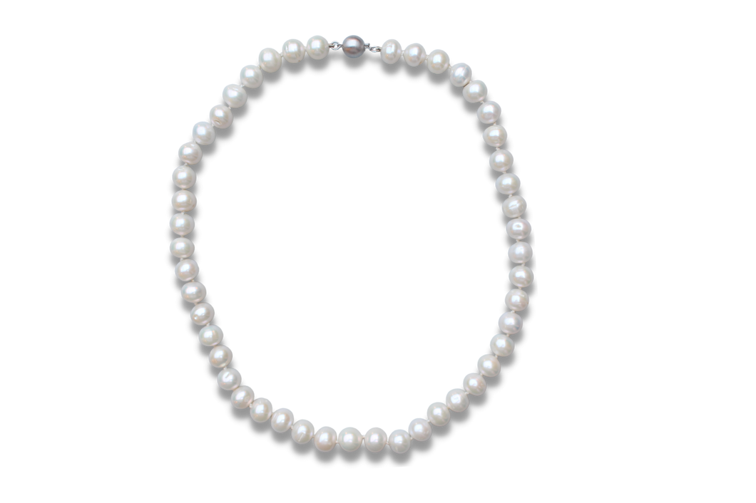 18ct White Gold, Freshwater White Pearl Necklace