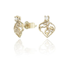 Load image into Gallery viewer, Tiny Petal Studs, 9ct Yellow Gold
