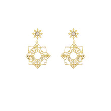 Load image into Gallery viewer, Small Full Bloom Drop Earrings, 9ct Yellow Gold
