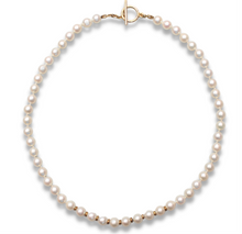 Load image into Gallery viewer, 18ct Yellow Gold, White Freshwater Pearl Necklace
