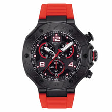 Load image into Gallery viewer, T-Race Chronograph, Black Dial &amp; Red Silicone Strap
