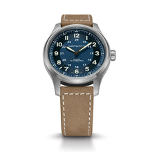 Load image into Gallery viewer, Khaki Field Auto Titanium, Blue Dial &amp; Brown Leather Strap
