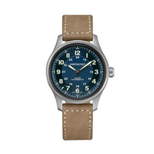 Load image into Gallery viewer, Khaki Field Auto Titanium, Blue Dial &amp; Brown Leather Strap
