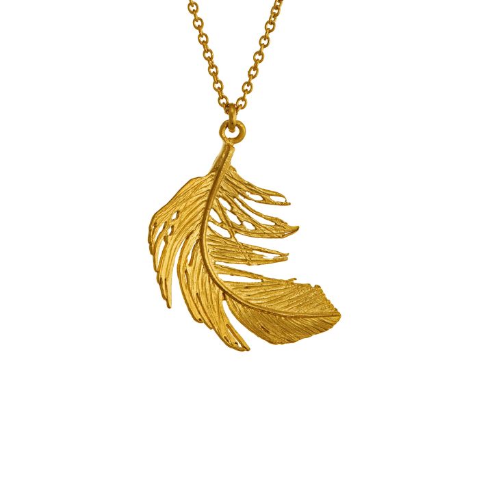 Big Feather Necklace - Gold Plated