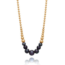 Load image into Gallery viewer, Stellar Graduated Black Pearl Necklace
