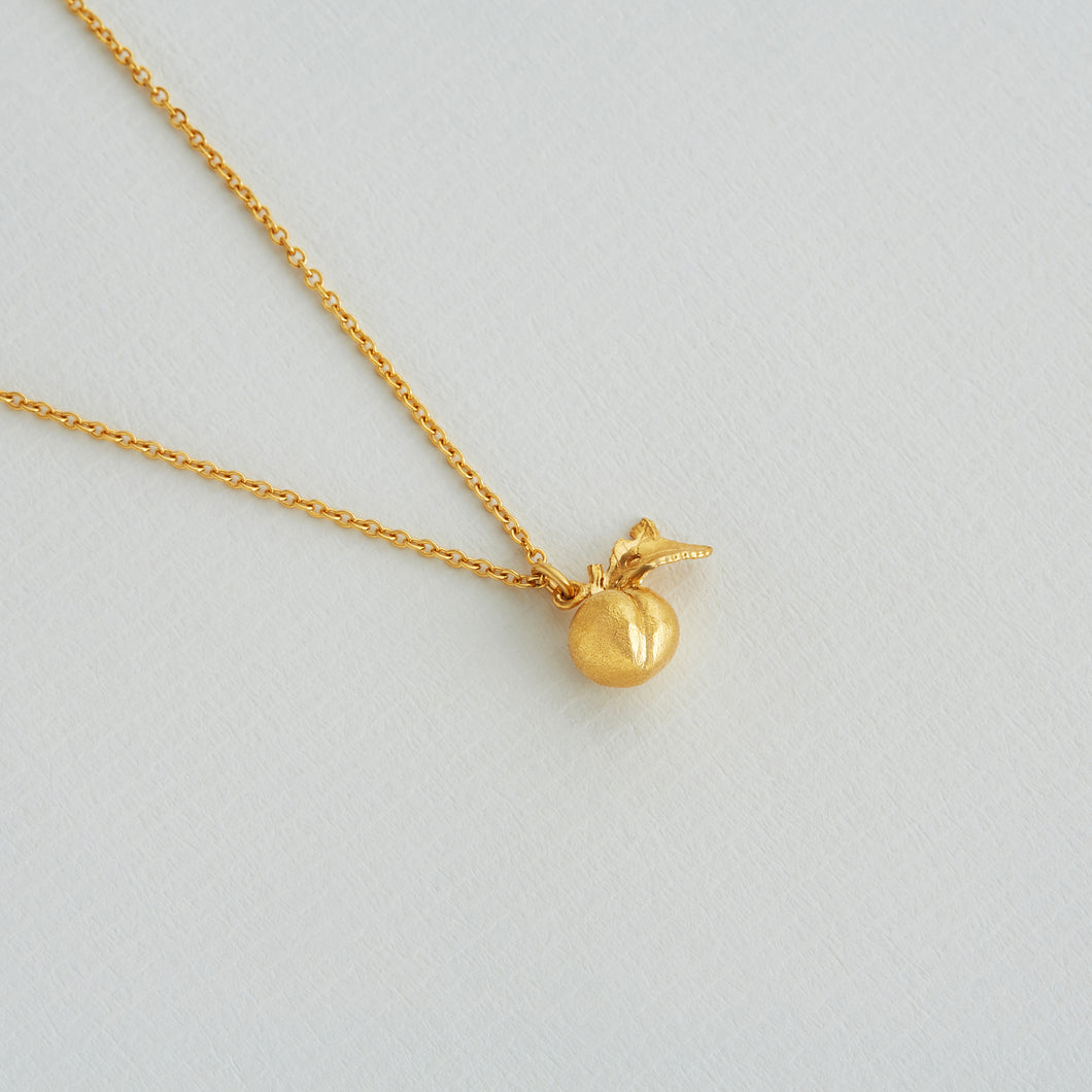 Sweet Peach Necklace, Gold Plated