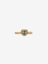 Load image into Gallery viewer, Electric Love Blue Topaz Heart Ring, Gold
