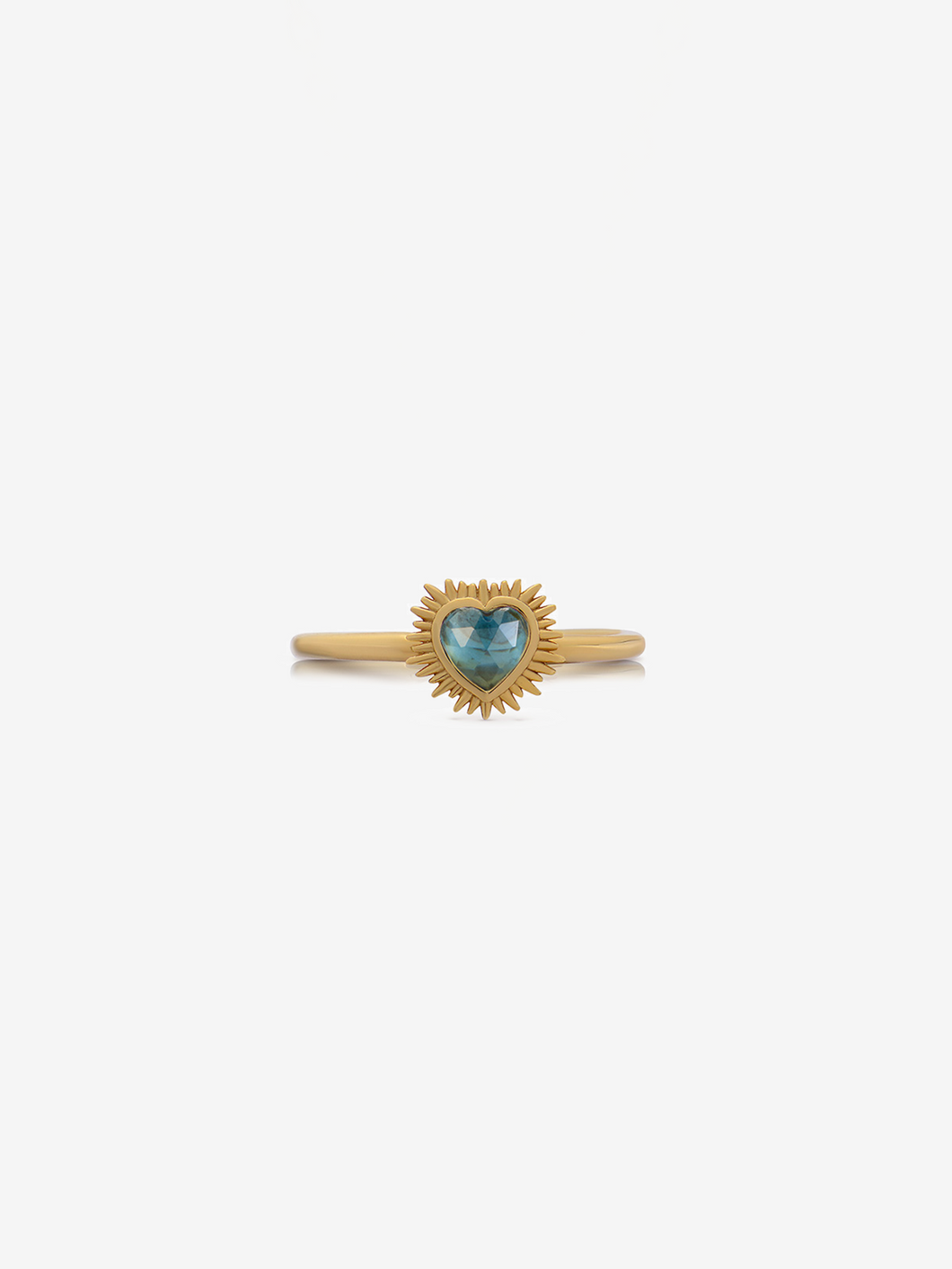 Electric Love Blue Topaz Heart Ring, Gold