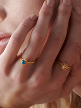 Load image into Gallery viewer, Electric Love Blue Topaz Heart Ring, Gold
