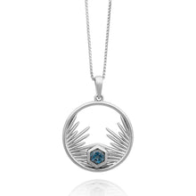 Load image into Gallery viewer, Electric Goddess Blue Topaz Long Necklace, Silver
