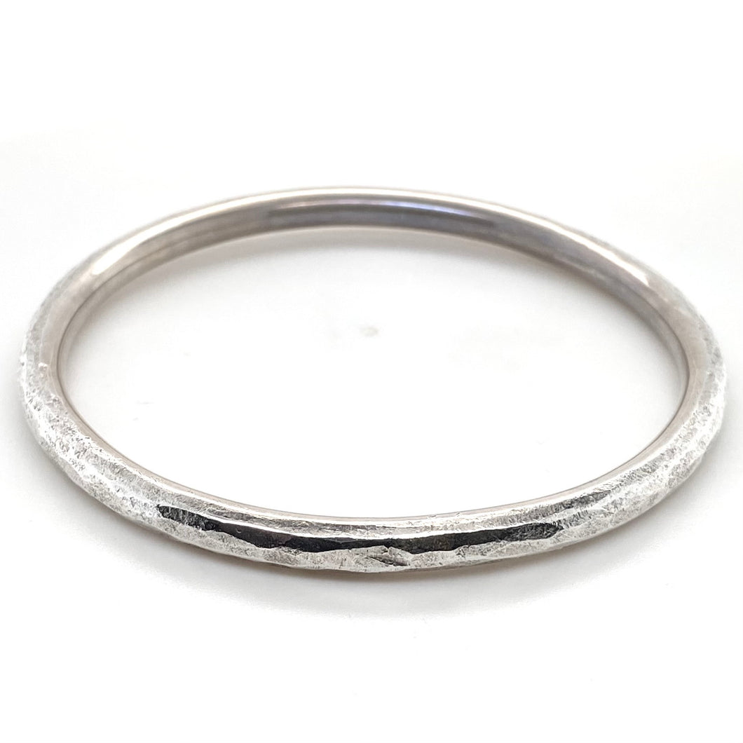 Sterling Silver Textured Chunky Bangle