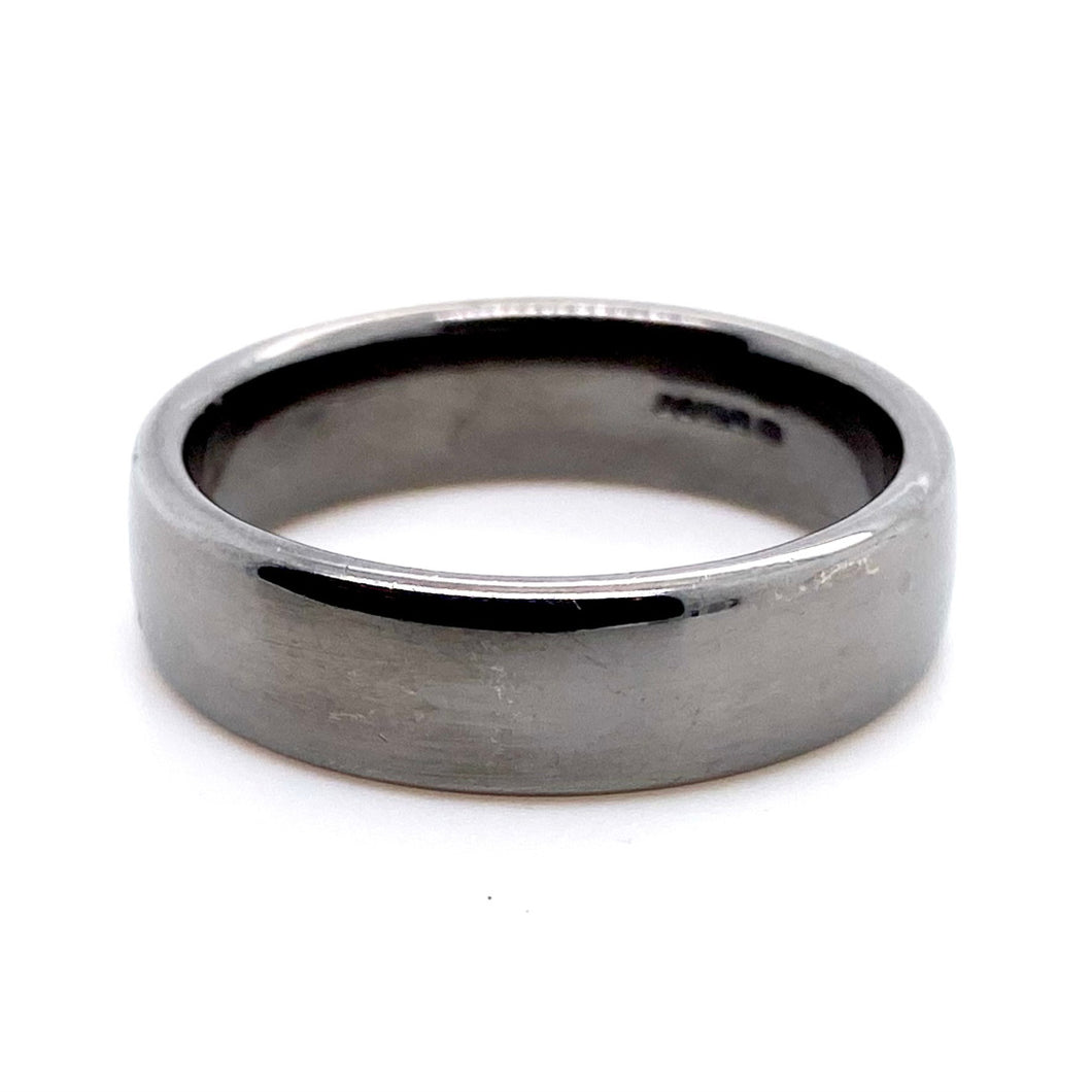18ct White Gold & Black Rhodium Wedding Ring
