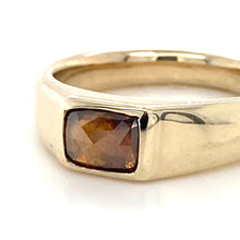Load image into Gallery viewer, 9ct Yellow Gold, 0.84ct Whisky Diamond Signet Ring
