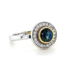 Load image into Gallery viewer, 18ct White &amp; Yellow Gold, Sapphire &amp; Diamond Ring
