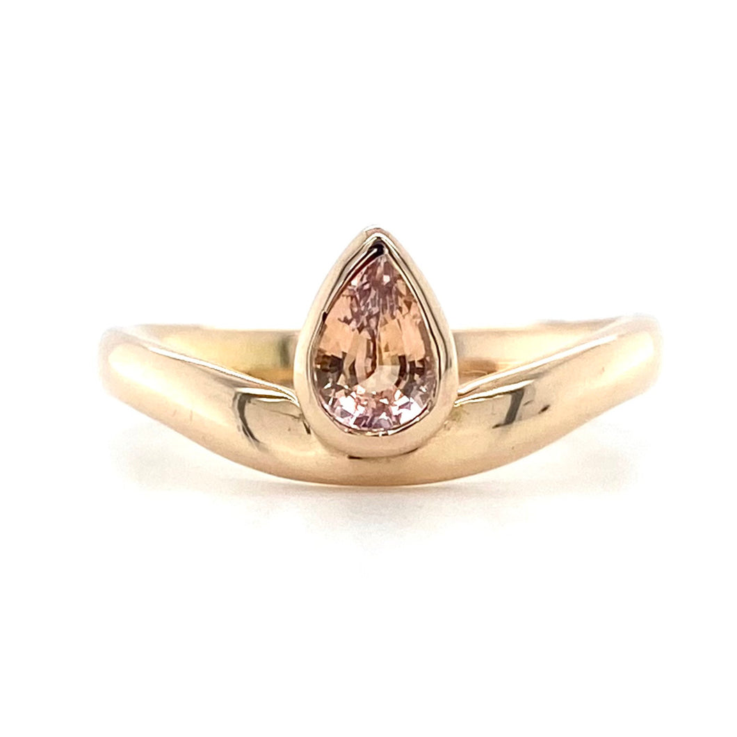 18ct Red Gold, 0.59ct Champagne Sapphire Ring