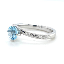 Load image into Gallery viewer, 18ct White Gold, 0.71ct Aquamarine Crossover Ring

