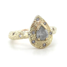 Load image into Gallery viewer, 9ct Yellow Gold &amp; Silver, Grey &amp; White Diamond Ring
