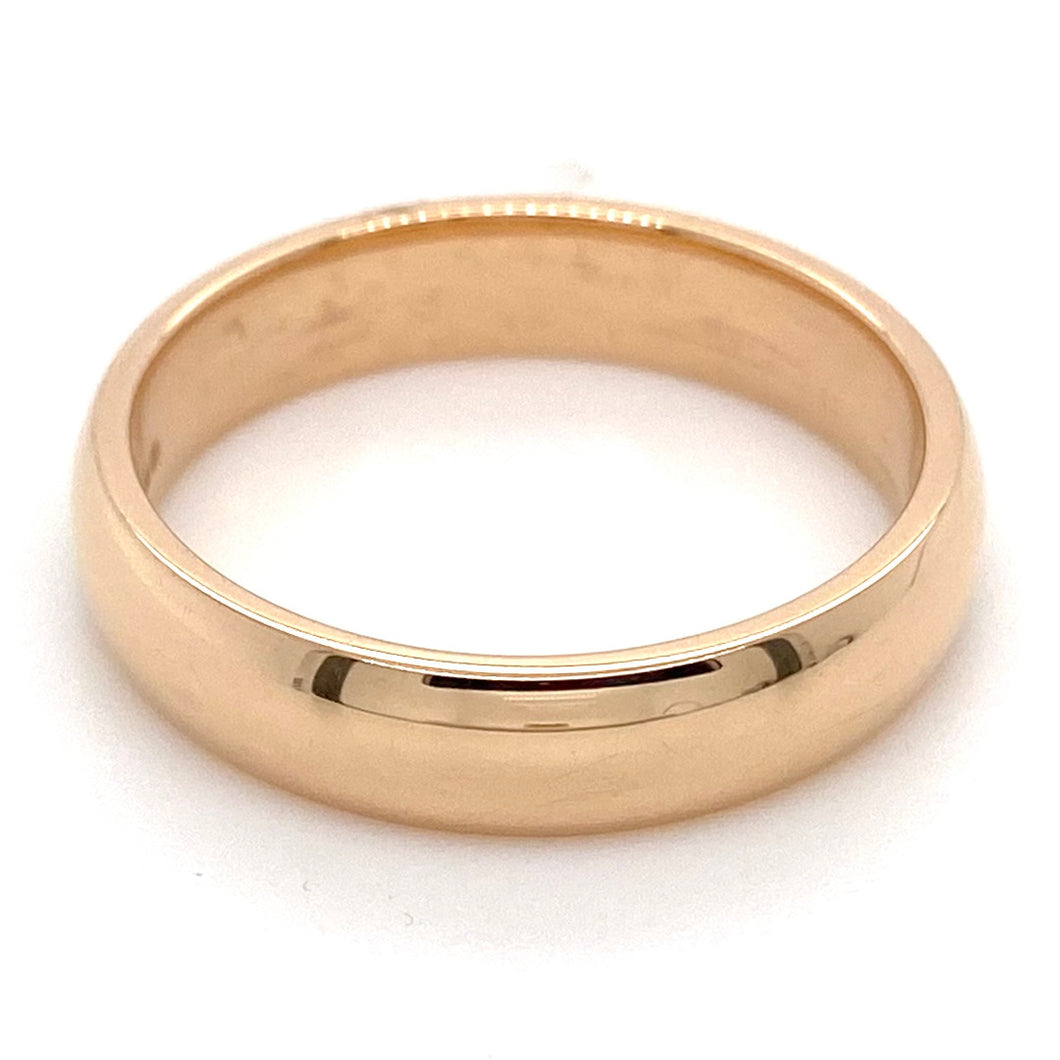 18ct Red Gold, 5mm Traditonal Court Wedding Ring