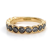 Load image into Gallery viewer, 18ct Yellow Gold Salt &amp; Pepper Diamond Eternity Ring
