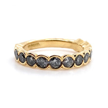 Load image into Gallery viewer, 18ct Yellow Gold, 1.52ct Salt &amp; Pepper Diamond Eternity Ring
