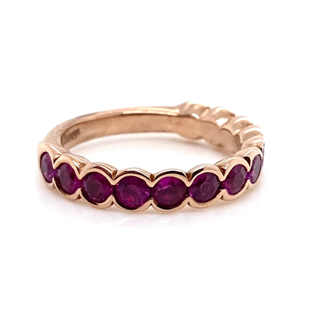 9ct Red Gold, 1.70ct Pink Sapphire Eternity Ring