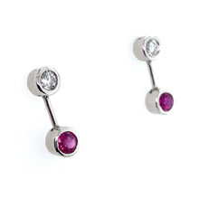 Load image into Gallery viewer, Platinum, Ruby &amp; Diamond Earrings
