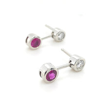 Load image into Gallery viewer, Platinum, Ruby &amp; Diamond Earrings
