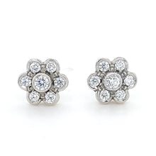 Load image into Gallery viewer, Platinum, 0.38ct Diamond Daisy Cluster Earrings
