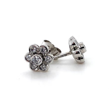 Load image into Gallery viewer, Platinum, 0.38ct Diamond Daisy Cluster Earrings
