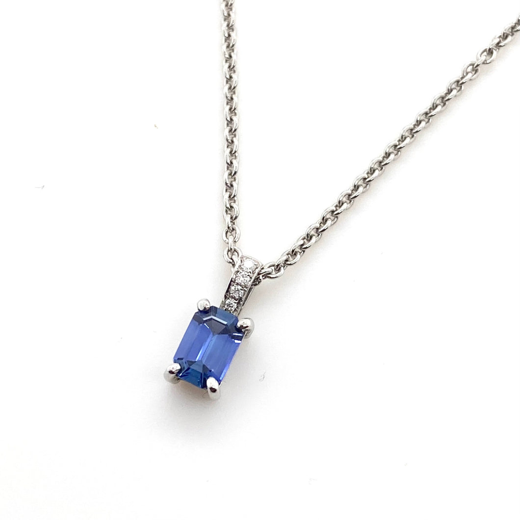 Platinum Sapphire & Diamond Necklace