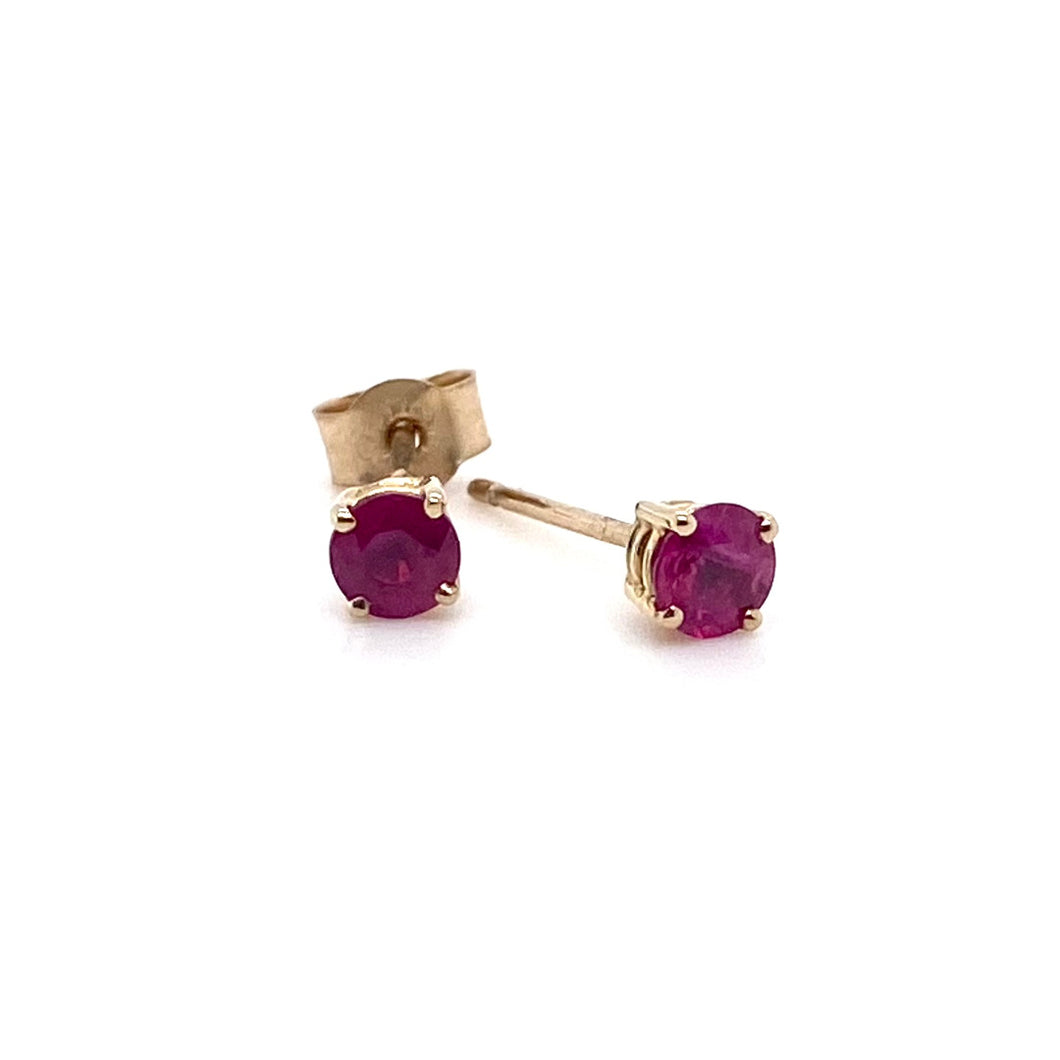 9ct Yellow Gold, Ruby Stud Earrings