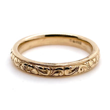 Load image into Gallery viewer, 9ct Yellow Gold Engraved Wedding Ring
