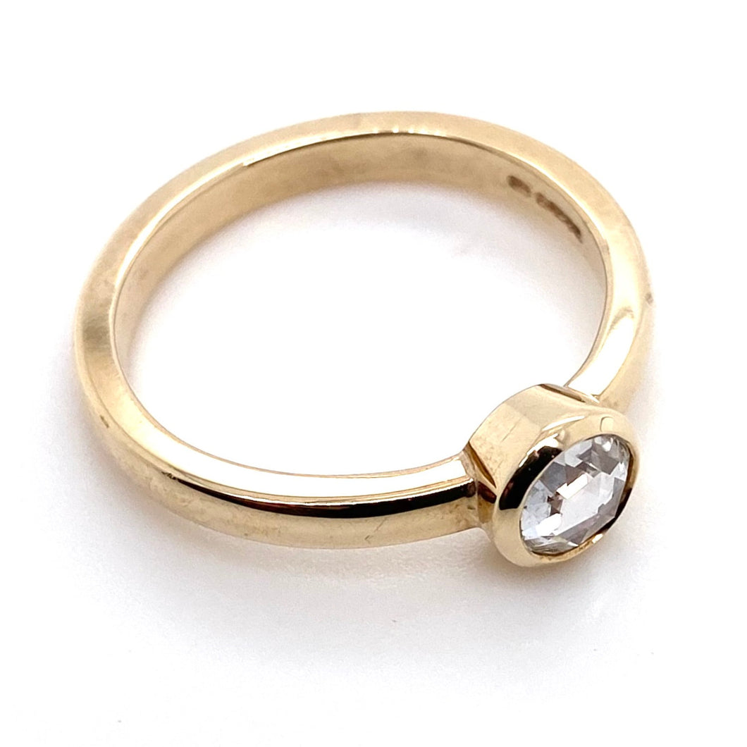9ct Yellow Gold Rose Cut Diamond Ring