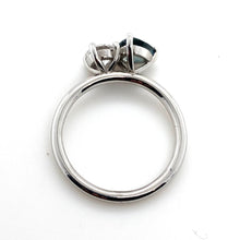 Load image into Gallery viewer, Platinum Sapphire &amp; Diamond Toi et Moi Ring
