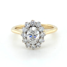Load image into Gallery viewer, 18ct White Gold &amp; Yellow Gold Diamond Cluster Ring
