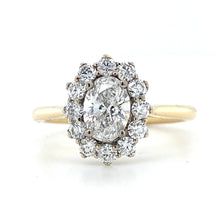 Load image into Gallery viewer, 18ct White &amp; Yellow Gold, 1.17ct E/G SI1 Diamond Cluster Ring
