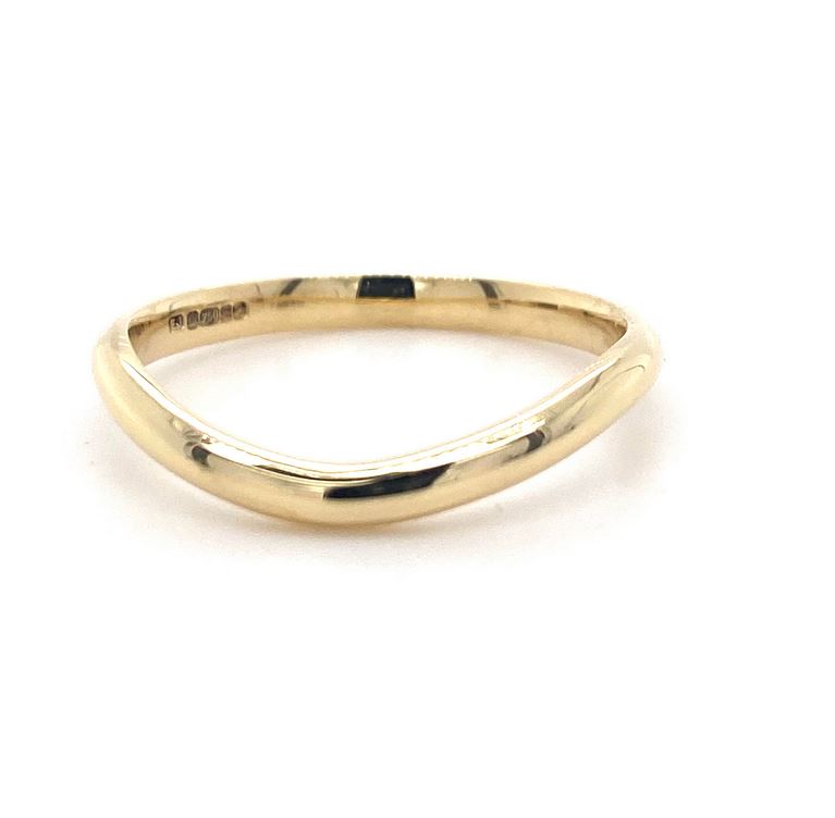 18ct Yellow Gold, Wave Wedding Ring