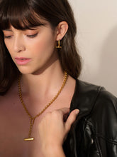 Load image into Gallery viewer, T-Bar Hexagon Hoops, Gold
