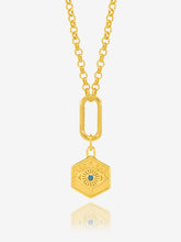 Load image into Gallery viewer, Hardware Protective Topaz Evil Eye Necklace, Gold
