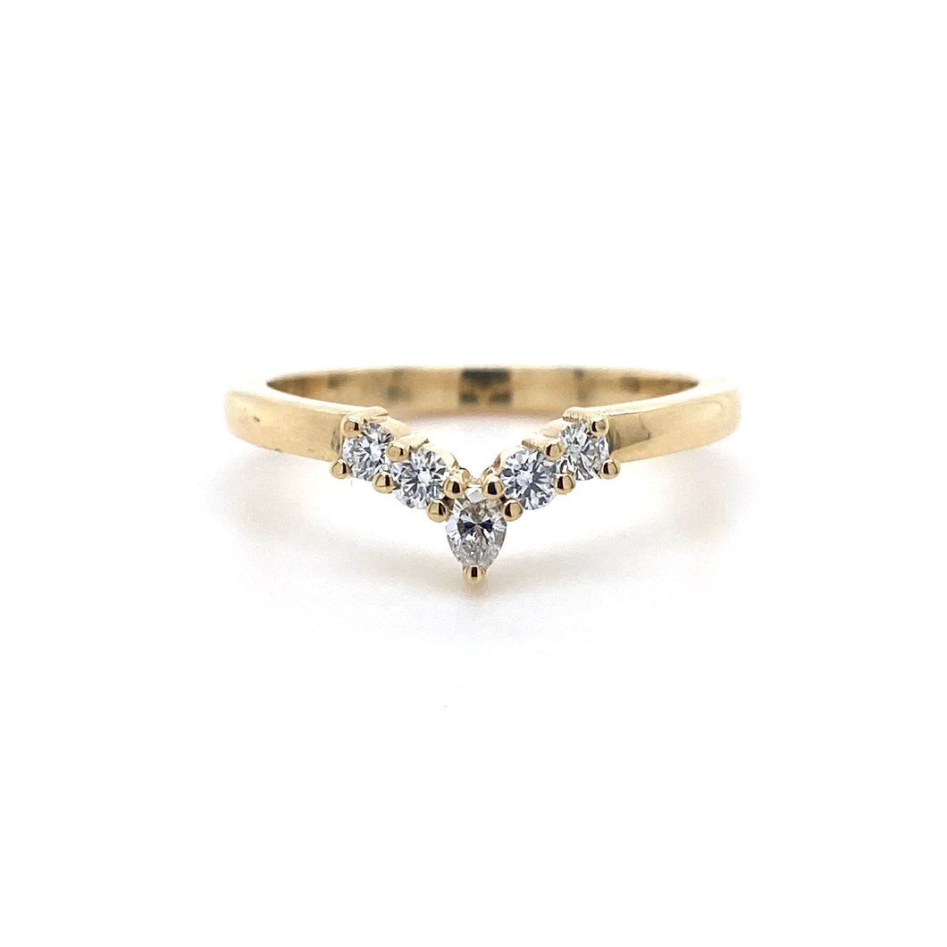18ct Yellow Gold, 0.33ct Diamond Tiara Wedding Ring