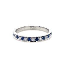 Load image into Gallery viewer, Platinum, Blue Sapphire and Diamond Eternity Ring
