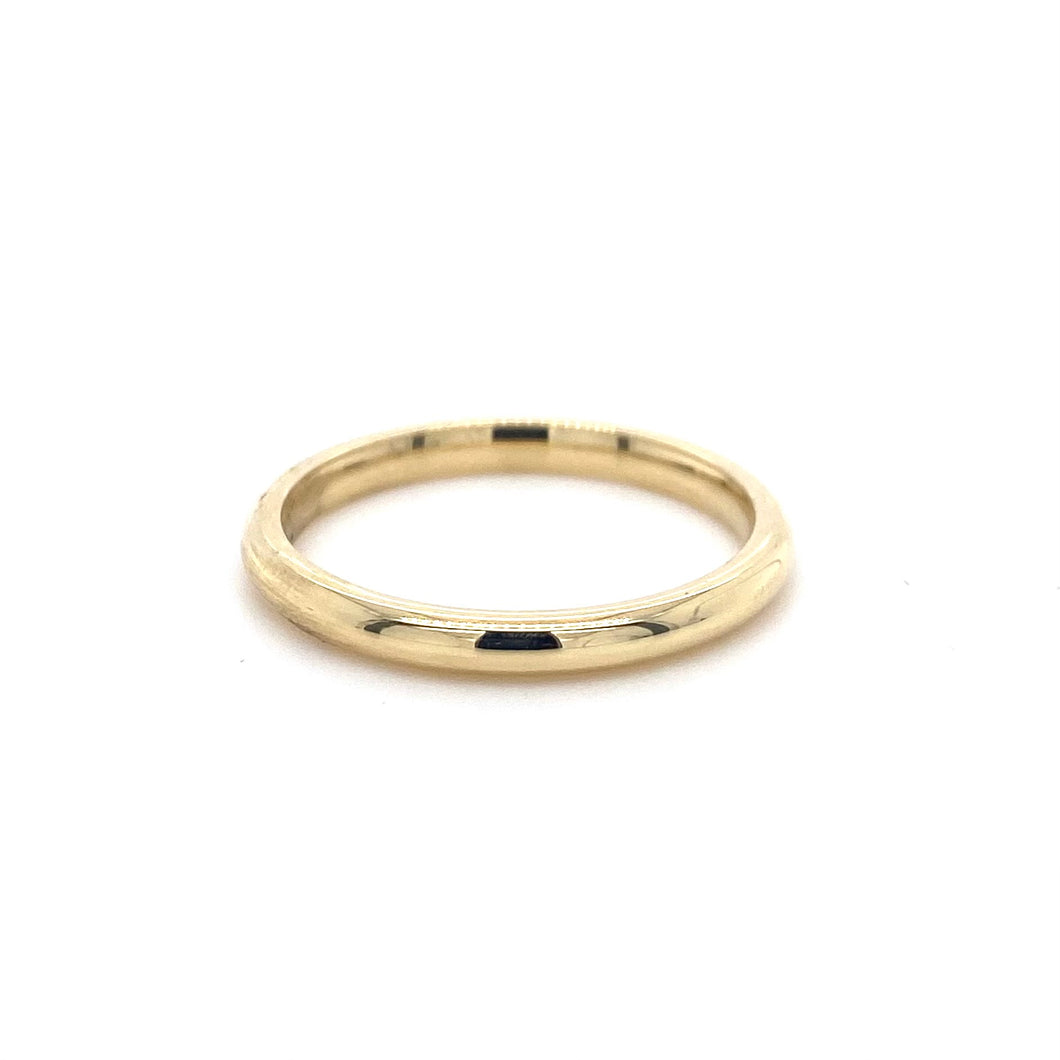 18ct Yellow Gold, 2mm Traditional Court Wedding Ring