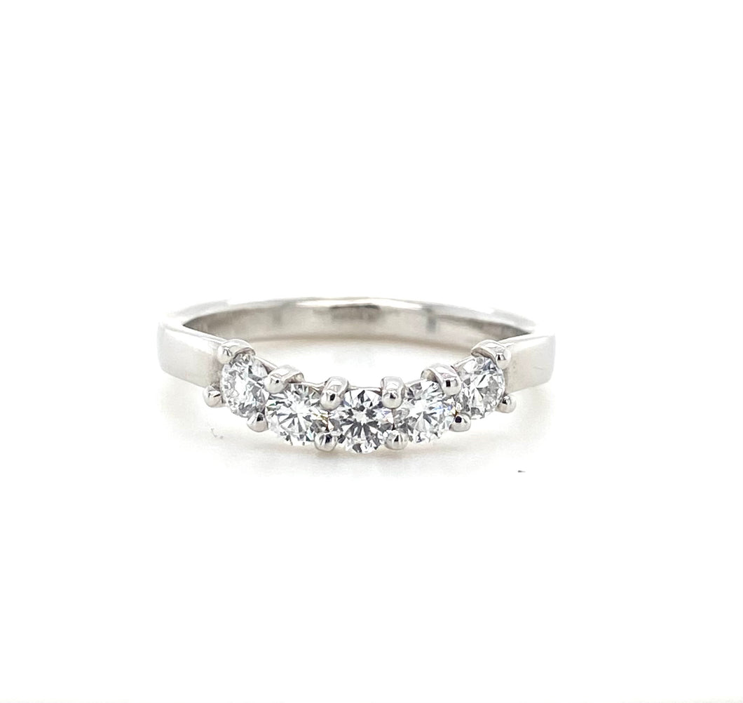 Platinum, 0.60ct Diamond Wave Wedding Ring