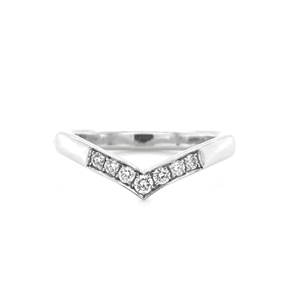 Platinum,0.28ct Diamond Wishbone Eternity Ring
